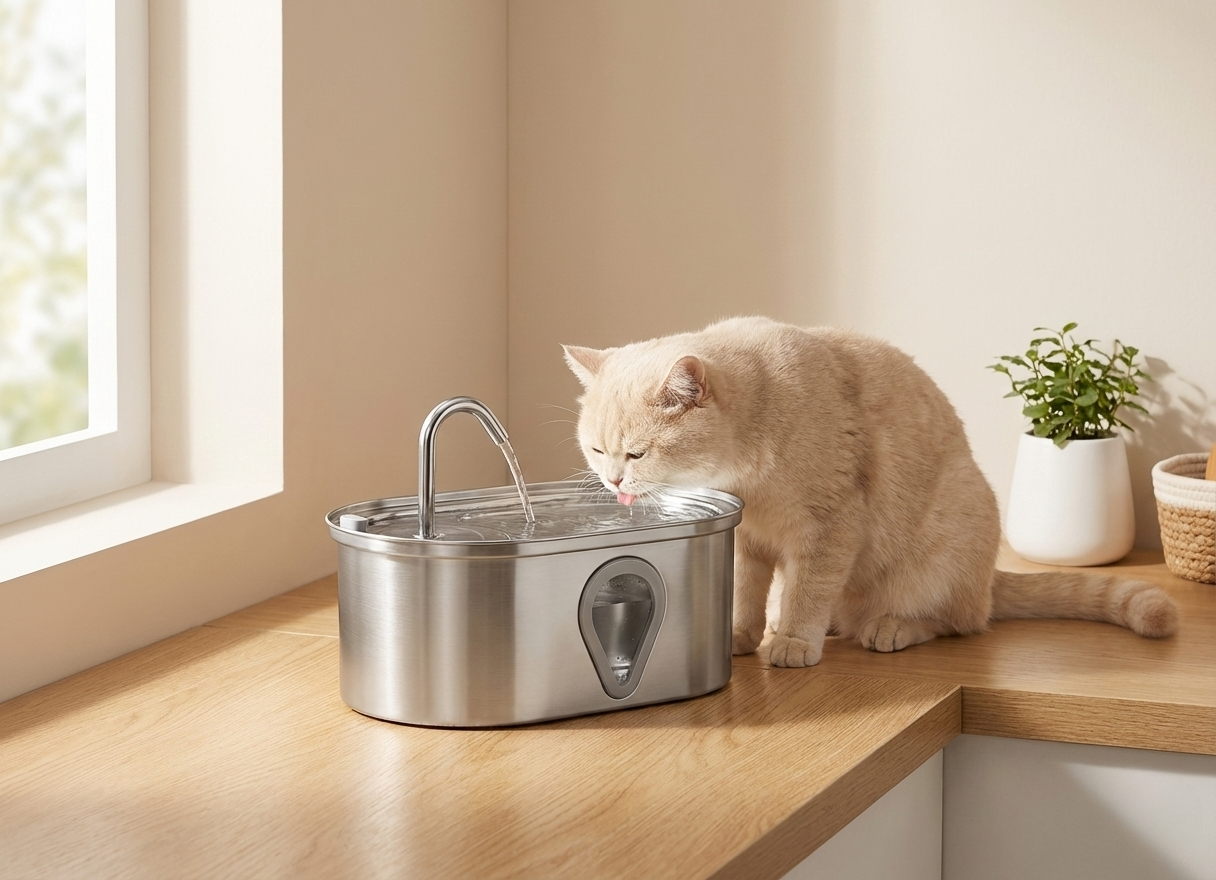 PureFlow™ 3.5L Stainless Steel Cat Water Fountain