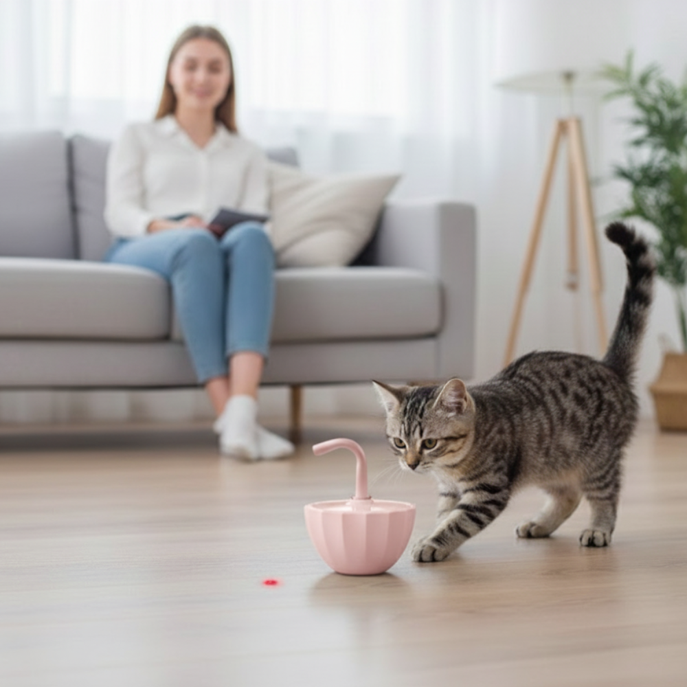 PawBeam™ 360° Smart Laser Cat Toy – Smart Play for a Calm Home