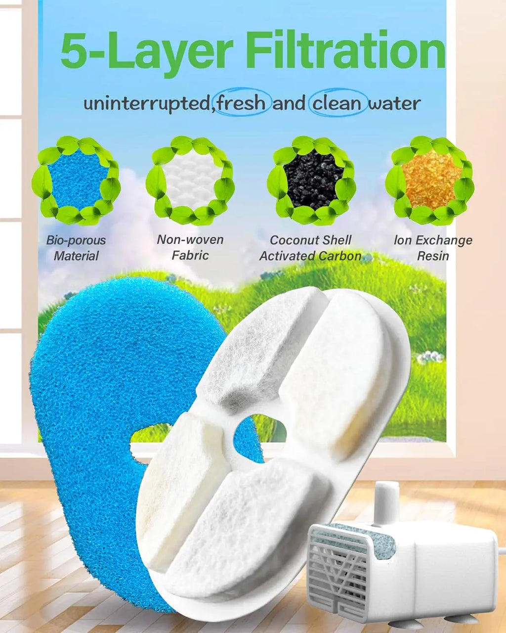 PureFlow™ 3.5L Stainless Steel Cat Water Fountain