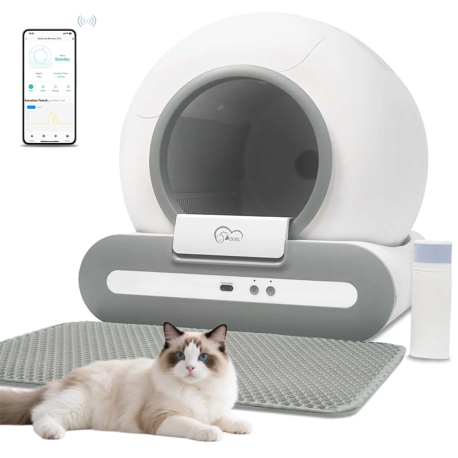 CleanCycle™ Pro — Smart Self-Cleaning Litter Box with App Control